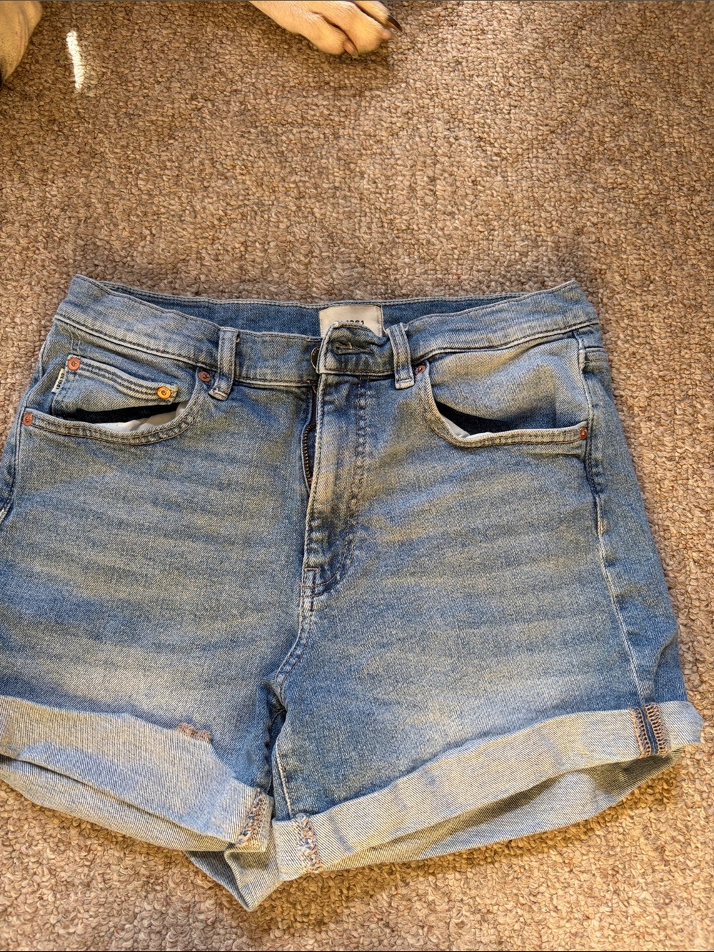 DL1961 Women's Light Blue Rolled Hem Denim Shorts